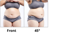 Photo guide for body: front and 45 degree views