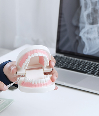 Doctor explaining orthodontic process