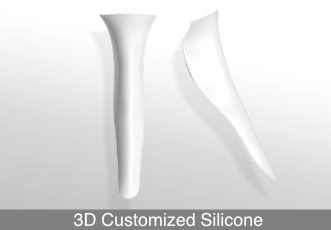 Image of a 3D customized silicone implant designed for rhinoplasty, shaped to match individual nasal anatomy for precise dorsal augmentation