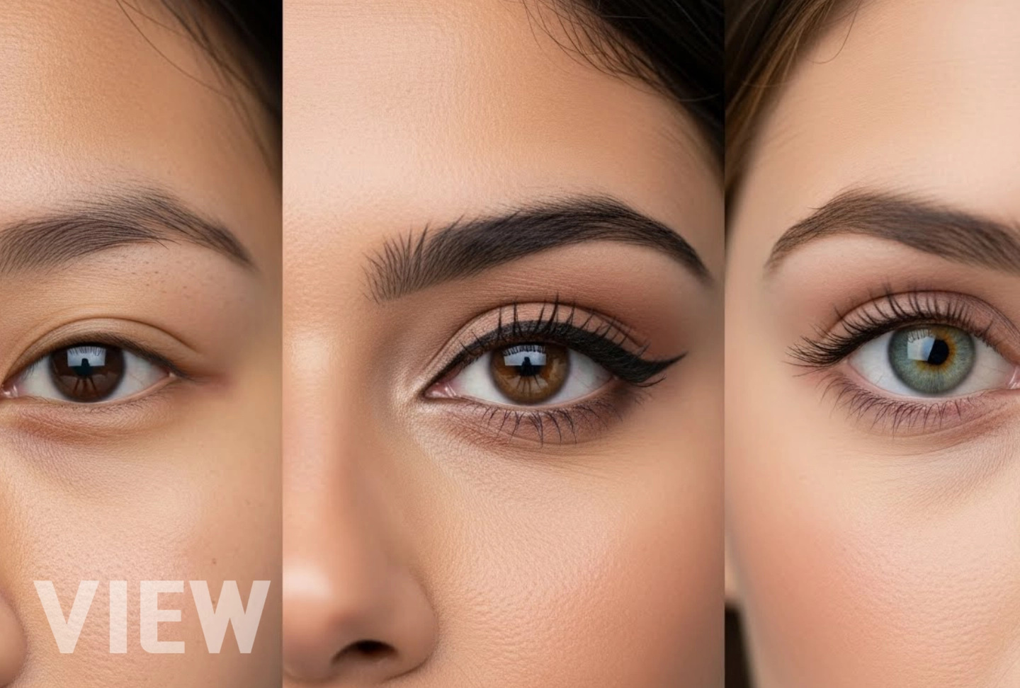 Diagram comparing eye structure characteristics by ethnicity and illustrating preferred double eyelid line designs commonly chosen for different anatomical features