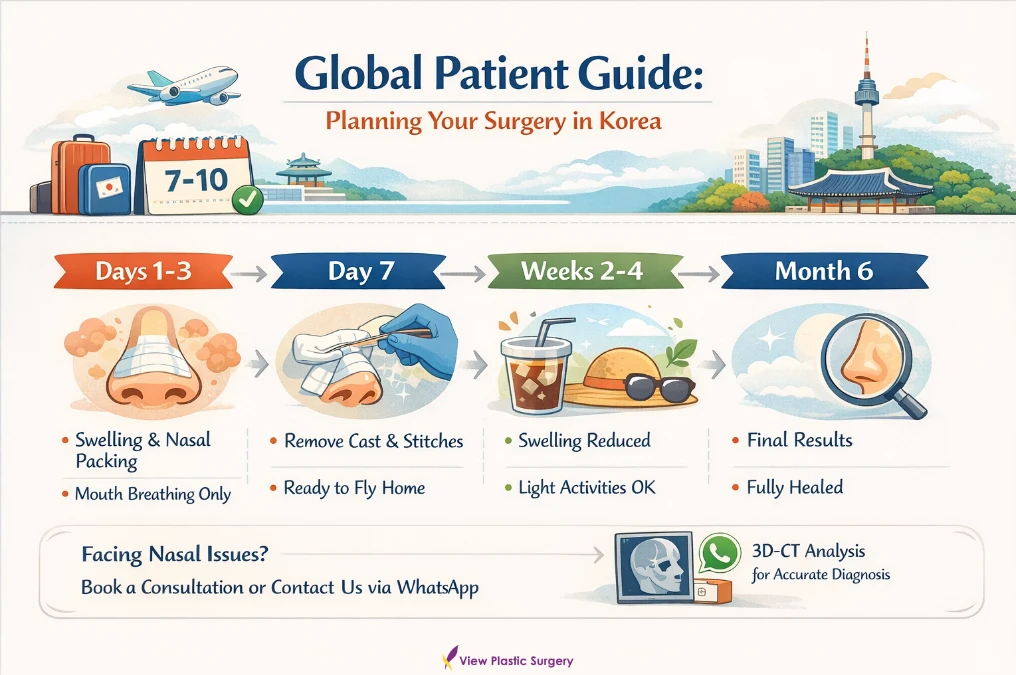 korea functional rhinoplasty recovery timeline global patient guide