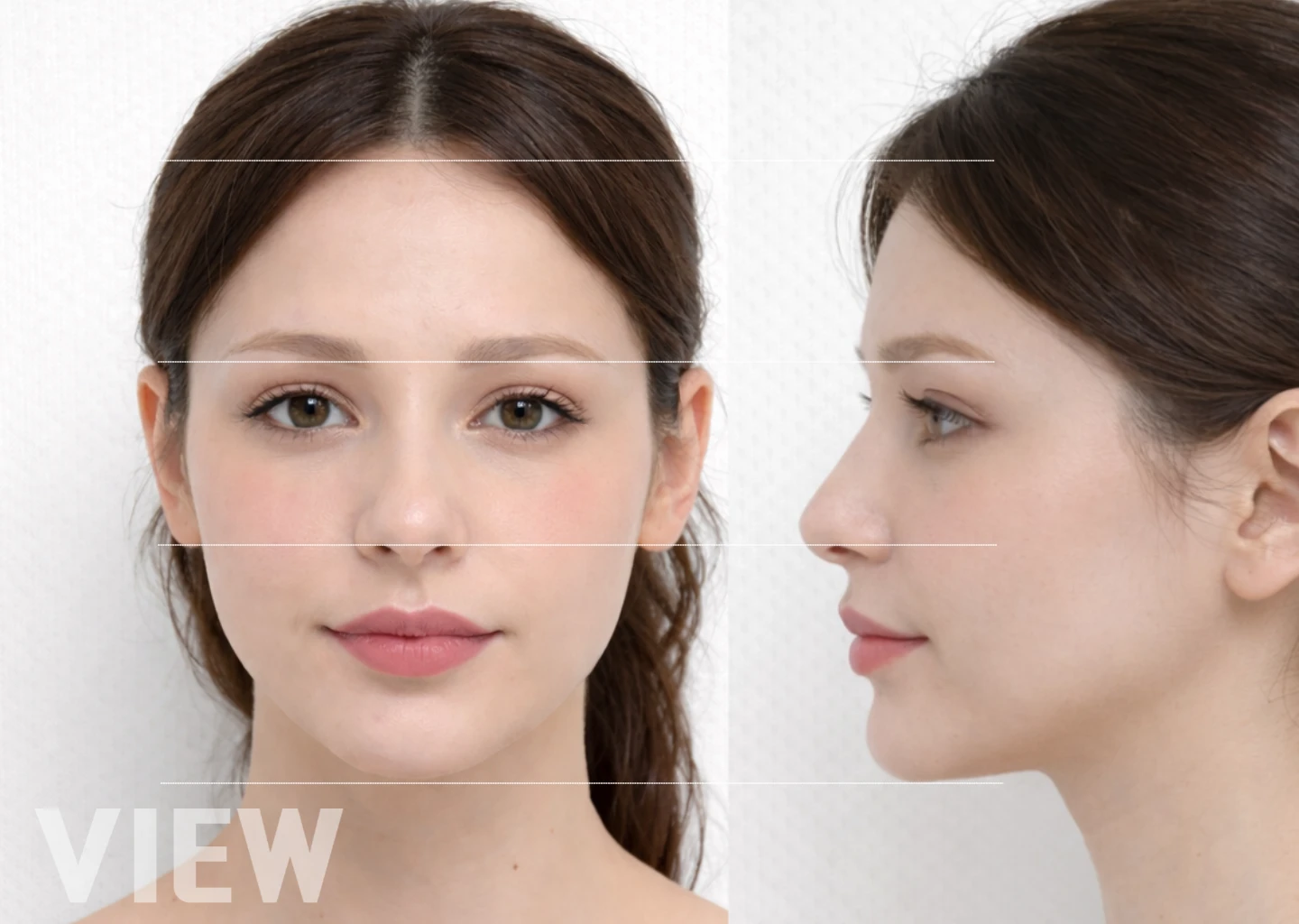 Rhinoplasty Consultation facial proportion analysis with front and side view assessment for best nose shape balance