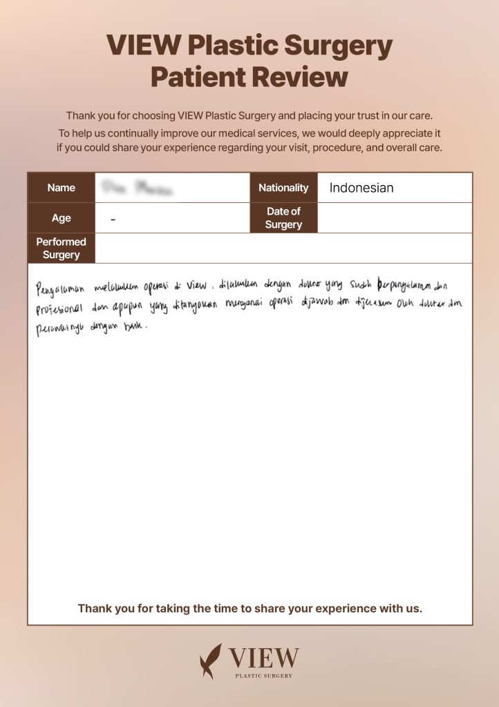 [Indonesia : Di** M.]The Perfect Medical Team: Professional Doctors and Nurses at VIEW Plastic Surgery