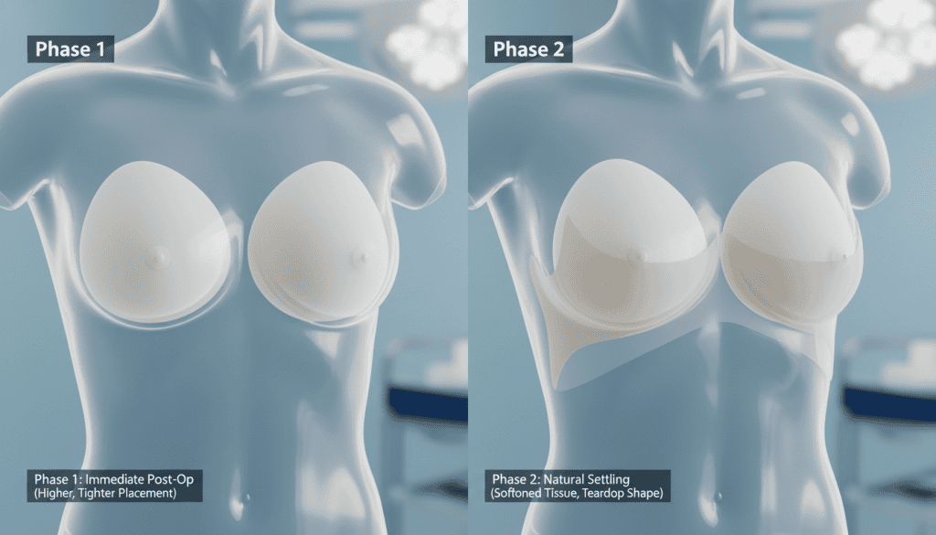 Side-by-side comparison (abstract) of early swelling vs. late maturation.