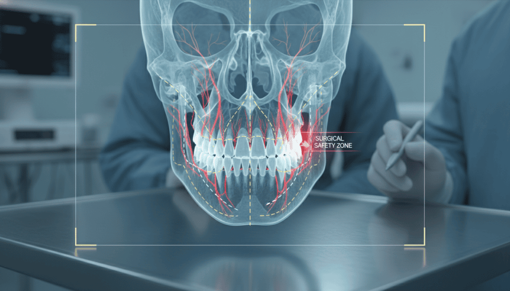 3D-CT scan comparison showing nerve path mapping.