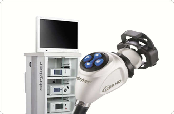 3D Full-HD endoscope system with monitor and camera head used to view internal structures during a Ponytail Lift